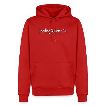 Loading summery graphic with funny text - Men’s Premium Organic Hoodie - red - Front - Nico (187cm)
