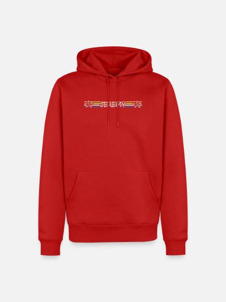 Geburt Jeremy - Männer Premium Bio Hoodie - Rot