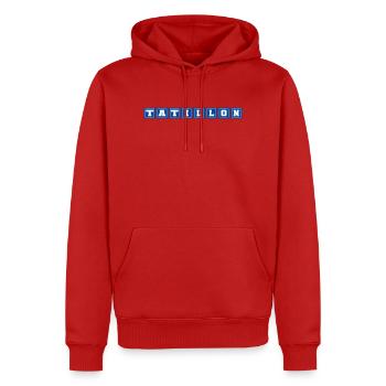 Wählerisch - Männer Premium Bio Hoodie - Rot - Vorne - Nico (187cm)