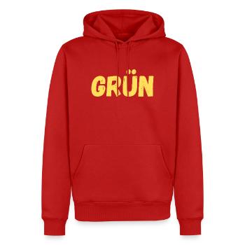 Grün - Männer Premium Bio Hoodie - Rot - Vorne - Nico (187cm)