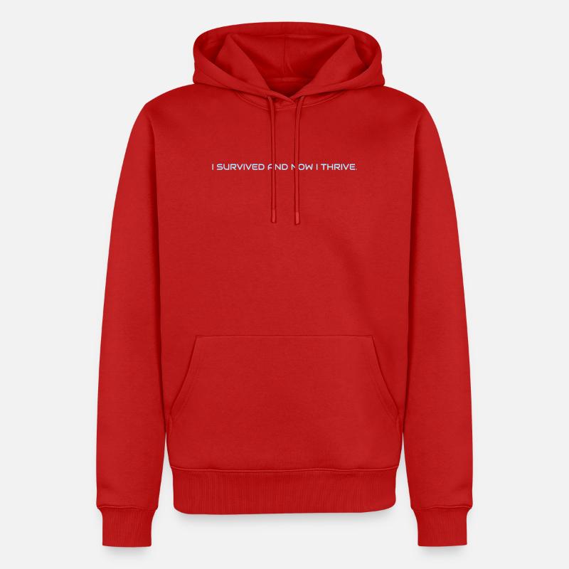 I_survived_and_now_I_thrive - Sweat à capuche Premium bio Homme - rouge