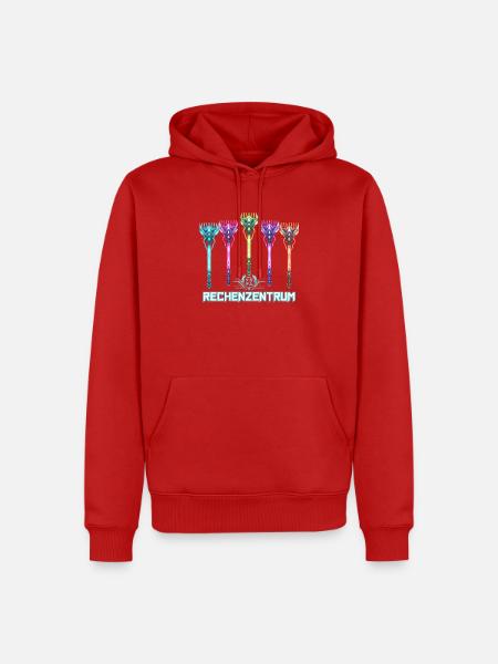 Rechenzentrum Cyber Neon - Männer Premium Bio Hoodie - Rot