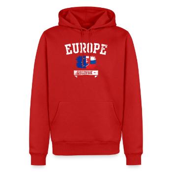 Slowakische Flagge der EU - Männer Premium Bio Hoodie - Rot - Vorne - Nico (187cm)