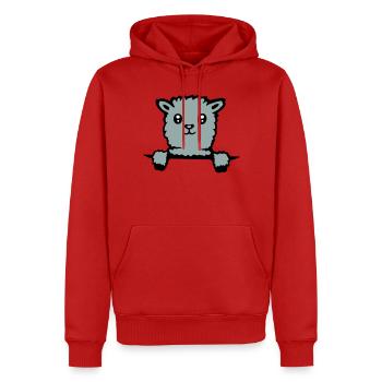 Lama mignon alpaga moelleux qui sort - Sweat à capuche Premium bio Homme - rouge - Devant - Nico (187cm)
