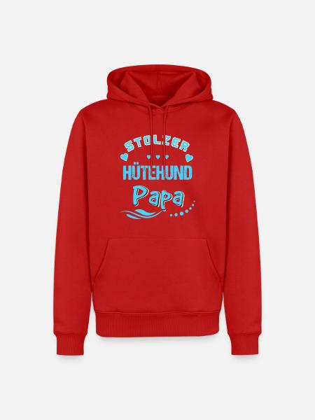 Stolzer Hütehund Papa - Männer Premium Bio Hoodie - Rot