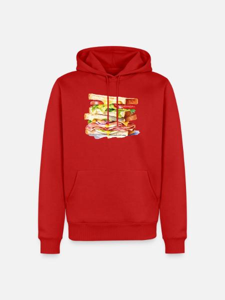 Bunte Sandwich-Schichten Illustration - Männer Premium Bio Hoodie - Rot