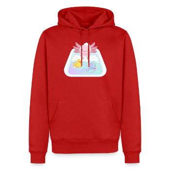 Baignoires Axolotl - Sweat à capuche Premium bio Homme - rouge - Devant - Nico (187cm)