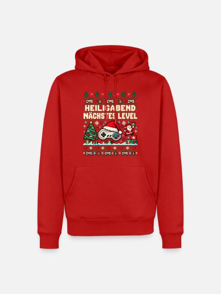 Gaming - Heiligabend nächstes Level - Männer Premium Bio Hoodie - Rot