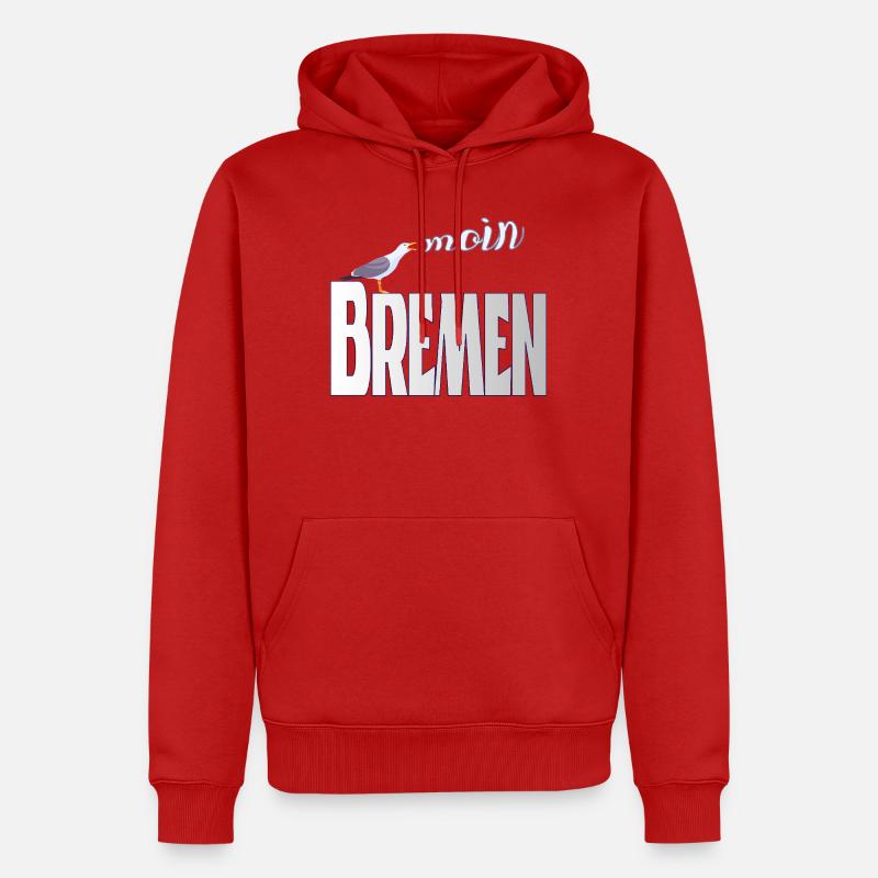 Bremen Möwe & Moin Design - Männer Premium Bio Hoodie - Rot