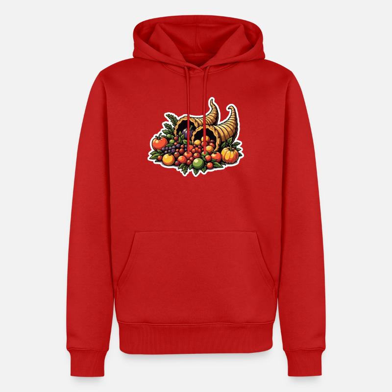 Récolte d’automne Cornucopia - Sweat à capuche Premium bio Homme - rouge