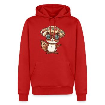 écureuil bande dessinée drôle sombrero - Sweat à capuche Premium bio Homme - rouge - Devant - Nico (187cm)