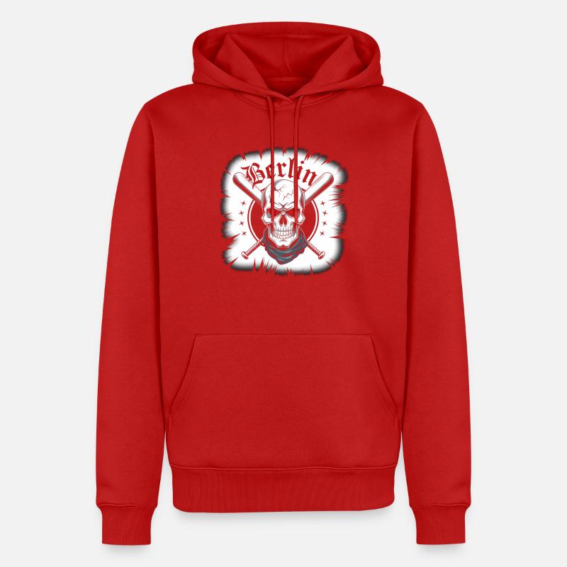 Conception d’épées croisées crâne de Berlin - Sweat à capuche Premium bio Homme - rouge