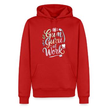 Parodontiste Guru des Gencives au travail dans les soins dentaires - Sweat à capuche Premium bio Homme - rouge - Devant - Nico (187cm)