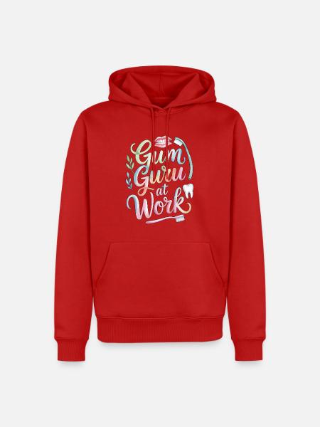 Periodontist Gum Guru At Work Dental Health Care - Men’s Premium Organic Hoodie - red
