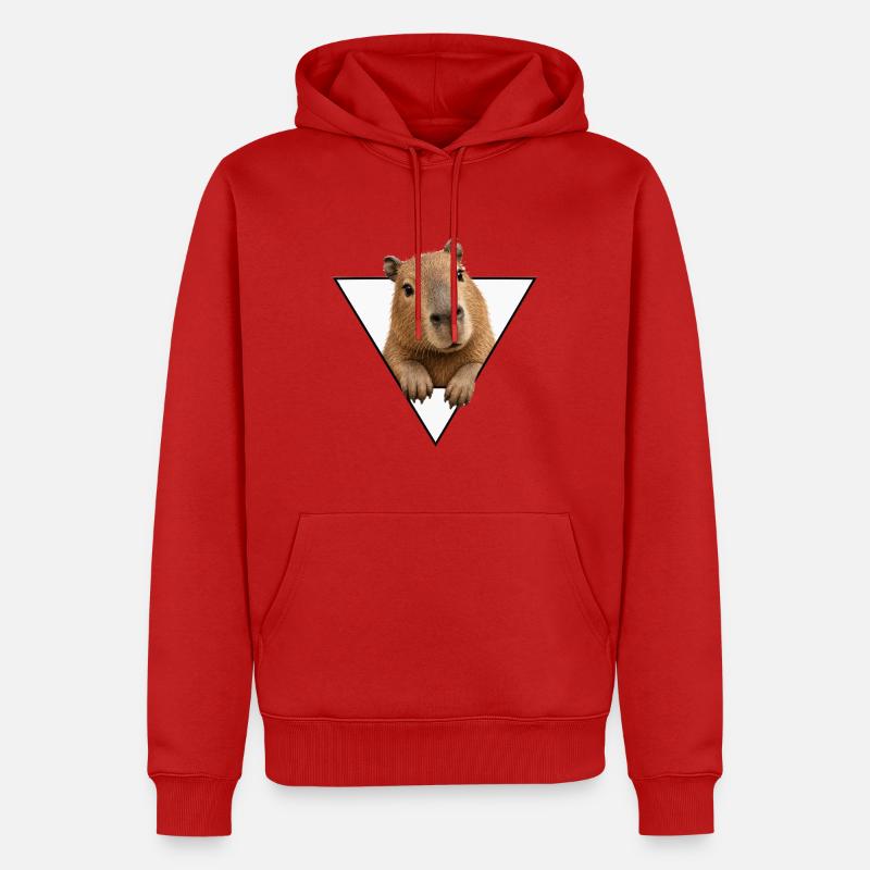 Kapybara dans le Triangle - Sweat à capuche Premium bio Homme - rouge