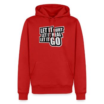 Let It Hurt Let It Heal Let It Go Inspirierend - Männer Premium Bio Hoodie - Rot - Vorne - Nico (187cm)