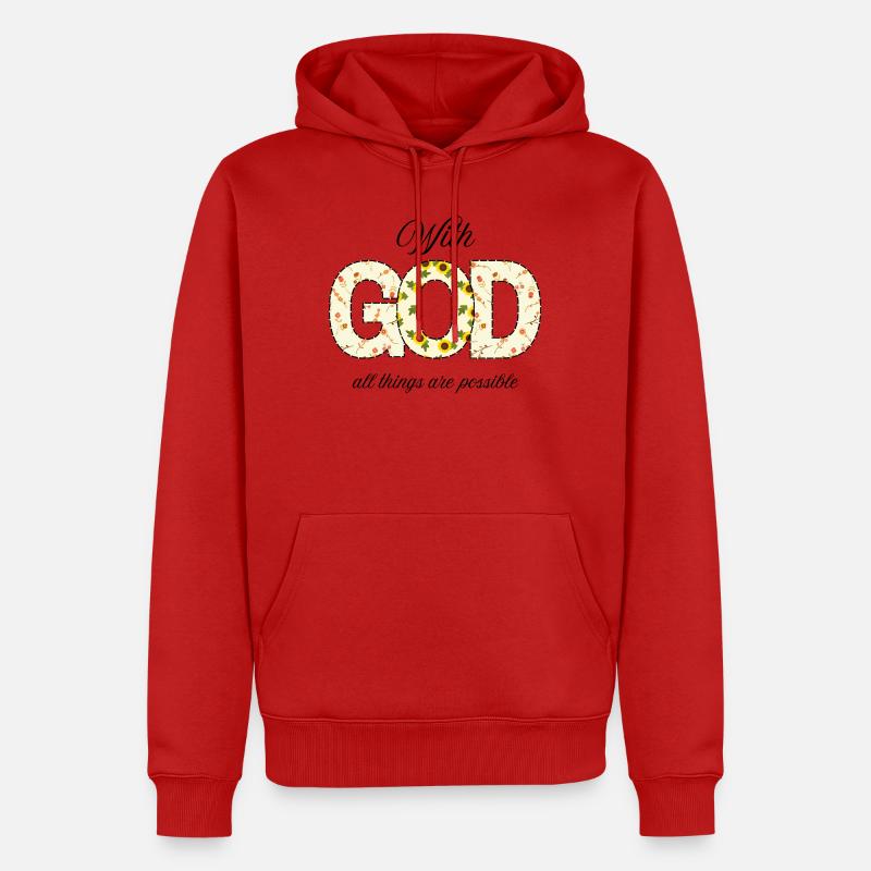 DIEU - Sweat à capuche Premium bio Homme - rouge