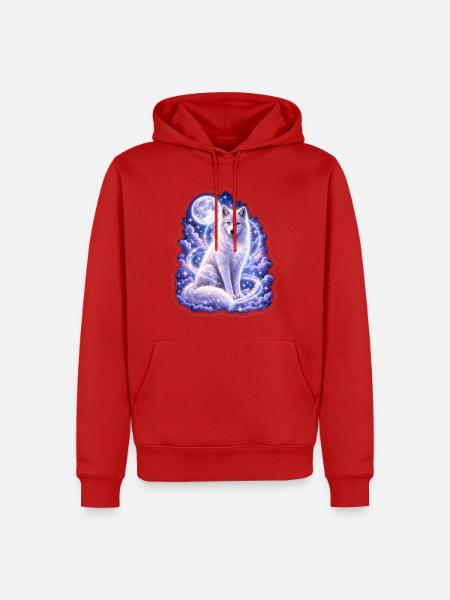 Celestial Wolf - Männer Premium Bio Hoodie - Rot