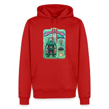 Negative Neptun-Actionfigur - Männer Premium Bio Hoodie - Rot - Vorne - Nico (187cm)