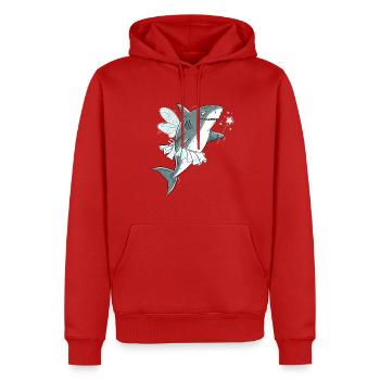 Hai Fee Zahnfee Shark Fantasy Zahnarzt Humor - Männer Premium Bio Hoodie - Rot - Vorne - Nico (187cm)