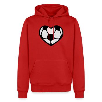 Herz-Fußball - Fussball Frankreich - Männer Premium Bio Hoodie - Rot - Vorne - Nico (187cm)