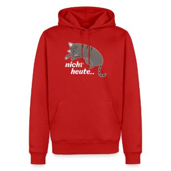 Nicht heute Katze - Männer Premium Bio Hoodie - Rot - Vorne - Nico (187cm)