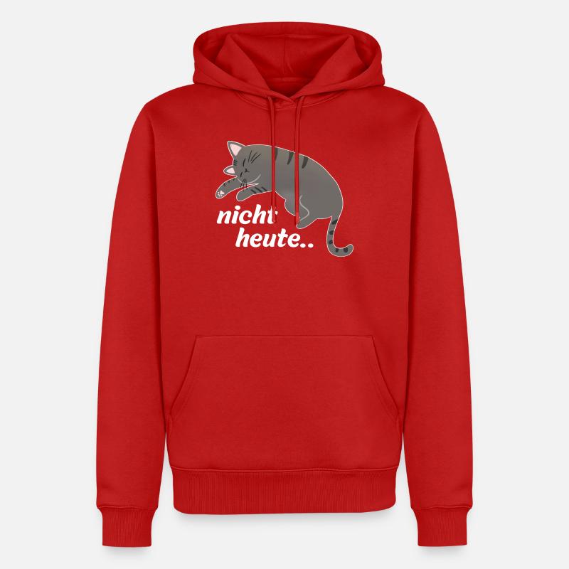 Nicht heute Katze - Männer Premium Bio Hoodie - Rot