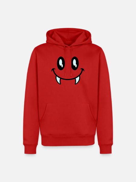 kleines monster smiley - Männer Premium Bio Hoodie - Rot