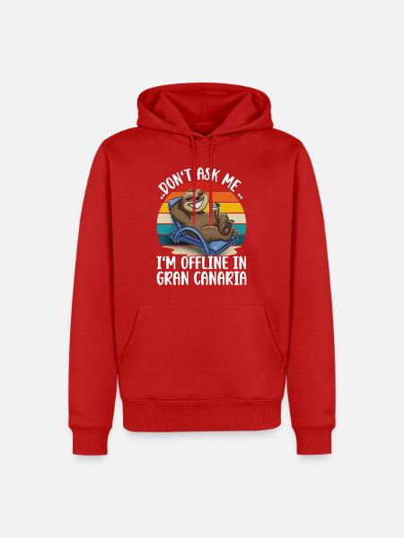 Gran Canaria Urlaub Reise Faultier - Männer Premium Bio Hoodie - Rot