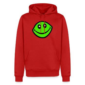 grenouille crapaud sourire drôle bande dessinée heureux cool - Sweat à capuche Premium bio Homme - rouge - Devant - Nico (187cm)