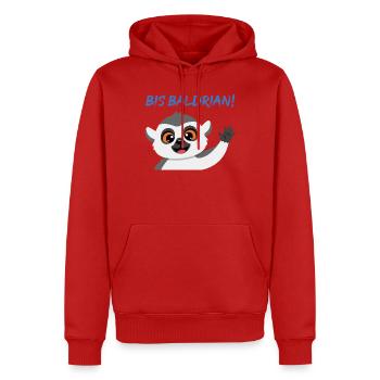 Panda Gruß Mascot Bis Baldrian! - Männer Premium Bio Hoodie - Rot - Vorne - Nico (187cm)