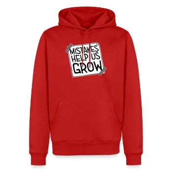 Les erreurs nous aident à développer une croissance motivante drôle - Sweat à capuche Premium bio Homme - rouge - Devant - Nico (187cm)