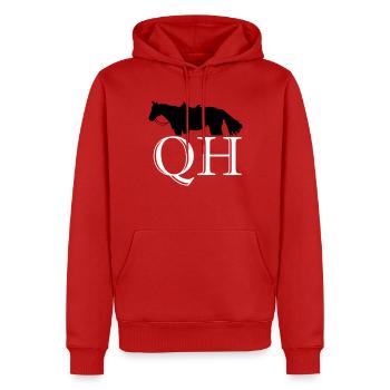 QH-Westernhorse - Männer Premium Bio Hoodie - Rot - Vorne - Nico (187cm)