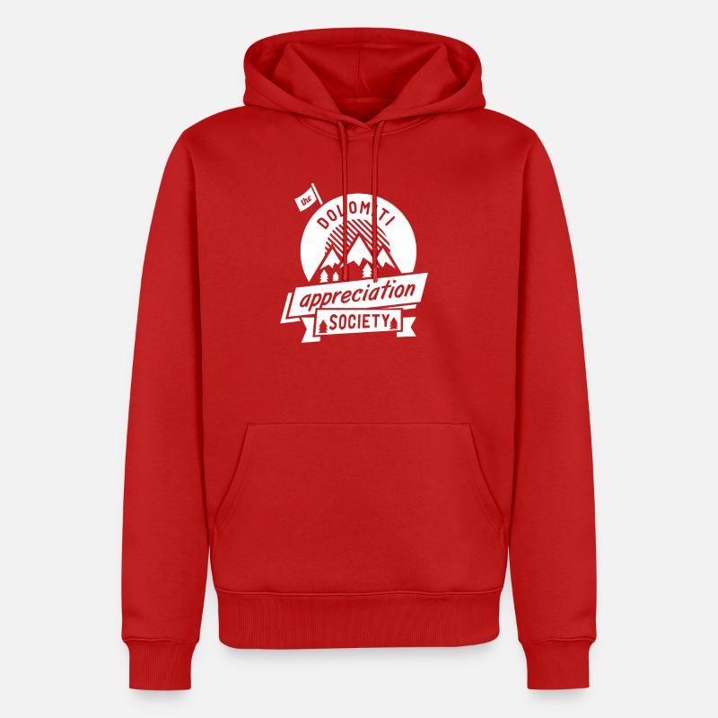 Appréciation Dolomite blanc - Sweat à capuche Premium bio Homme - rouge