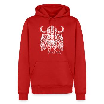 Wikinger - Männer Premium Bio Hoodie - Rot - Vorne - Nico (187cm)