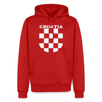 Croatia, Kroatien, hrvatska, Sahovnica, Wappen, Gr - Männer Premium Bio Hoodie - Rot - Vorne - Nico (187cm)
