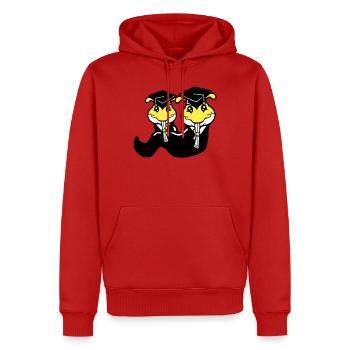 2 chenilles certificat de fin d'études secondaires diplôme d'études secondaires obtenu - Sweat à capuche Premium bio Homme - rouge - Devant - Nico (187cm)