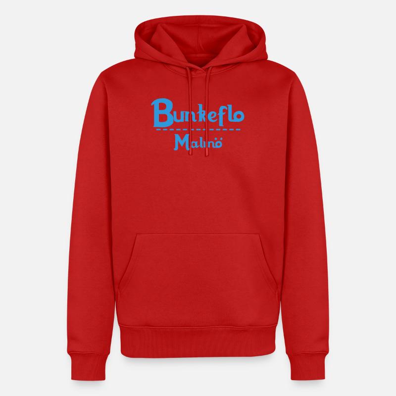 Centrum Malmö – Conception de texte bleu - Sweat à capuche Premium bio Homme - rouge