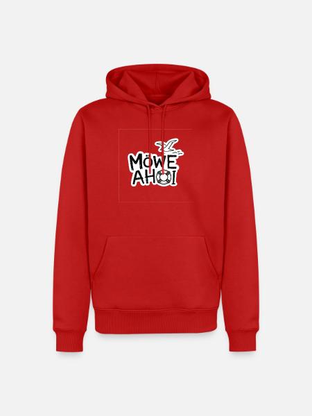 Möwe Ahoy Nautik Sticker - Männer Premium Bio Hoodie - Rot