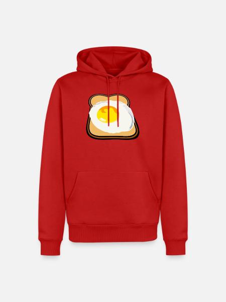 Toast mit Spiegelei lecker Frühstück - Männer Premium Bio Hoodie - Rot