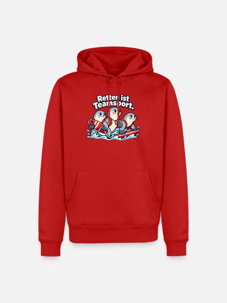 Rettungsschwimmer Lifeguard Wasserrettung Team - Männer Premium Bio Hoodie - Rot