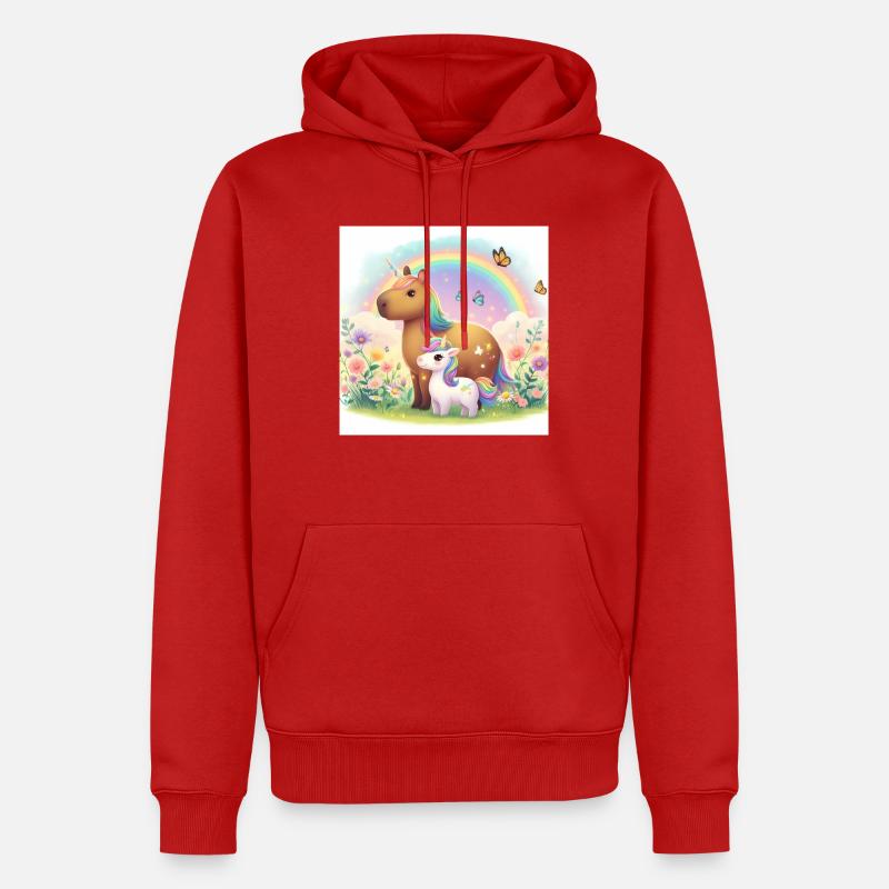 Licorne Bara - Sweat à capuche Premium bio Homme - rouge