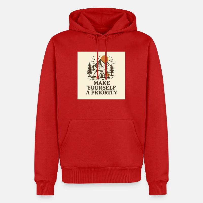 MAKE YOURSELF A PRIORITY - Männer Premium Bio Hoodie - Rot