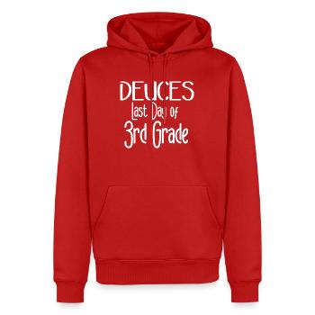 Auf Wiedersehen Frieden aus der 3. Klasse Deuces L - Männer Premium Bio Hoodie - Rot - Vorne - Nico (187cm)