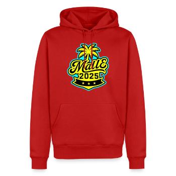 Malle 2025 Palme Mallorca - Männer Premium Bio Hoodie - Rot - Vorne - Nico (187cm)