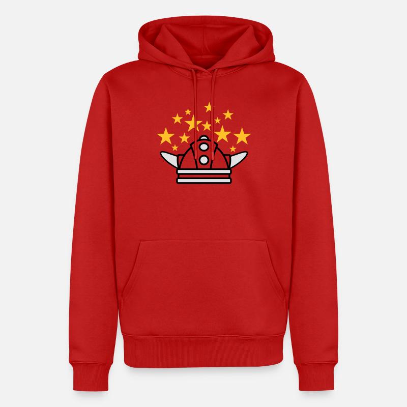Wikinger Helm Idee - Männer Premium Bio Hoodie - Rot