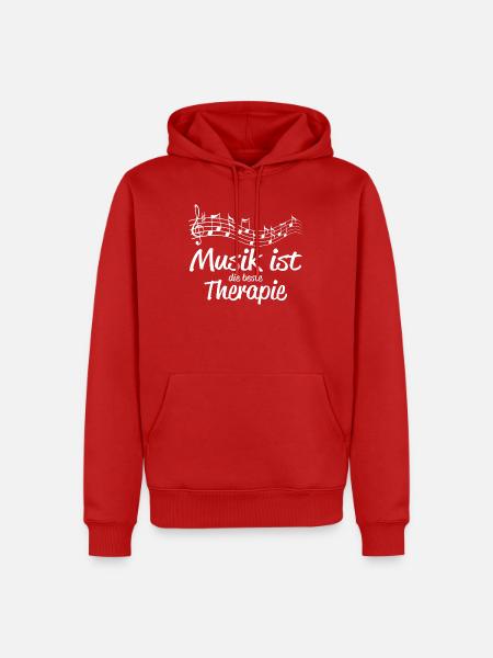 Musik ist Therapie - Männer Premium Bio Hoodie - Rot