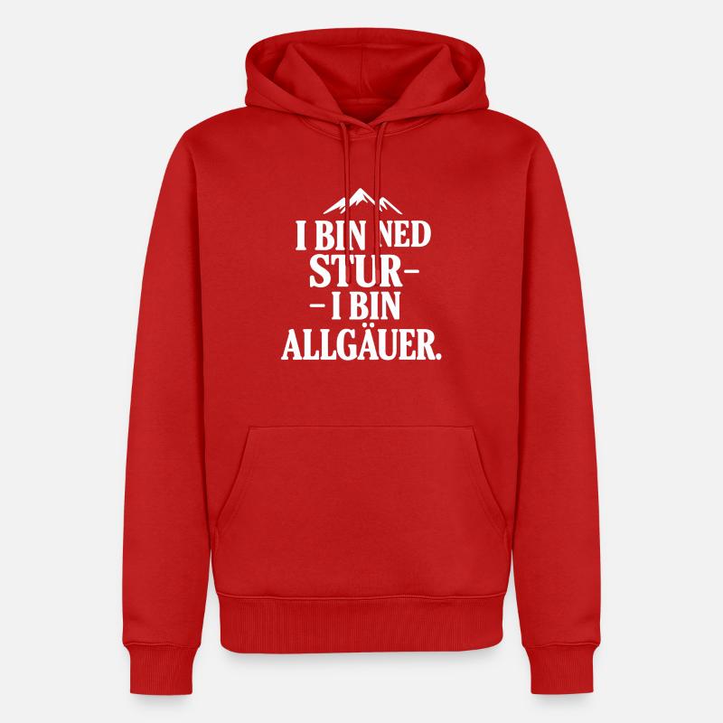 Fierté du dialecte de l’Allgäu - Sweat à capuche Premium bio Homme - rouge