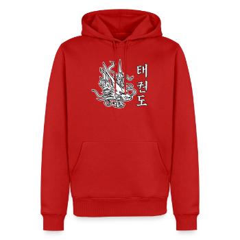 Taekwondo Drache – asiatisches Kampfsport-Design - Männer Premium Bio Hoodie - Rot - Vorne - Nico (187cm)