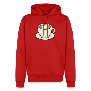 Niedliche Heart Latte Kaffeetasse Illustration - Männer Premium Bio Hoodie - Rot - Vorne - Nico (187cm)